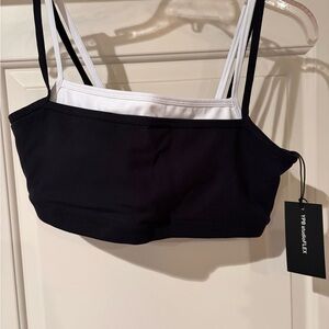 Athletic Black and White Sports Bra